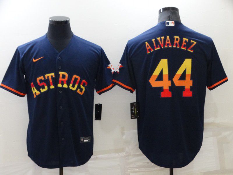 Men Houston Astros #44 Alvarez Blue Rainbow Edition Game Nike 2022 MLB Jerseys->detroit tigers->MLB Jersey
